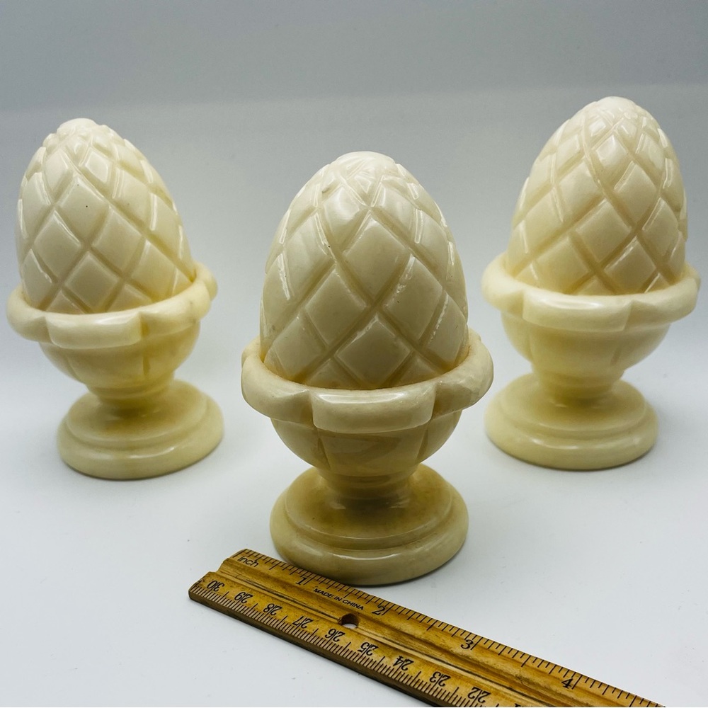 Genuine Volterra Alabaster By Ducceschi Handcarved in Italy set of 3. EUC